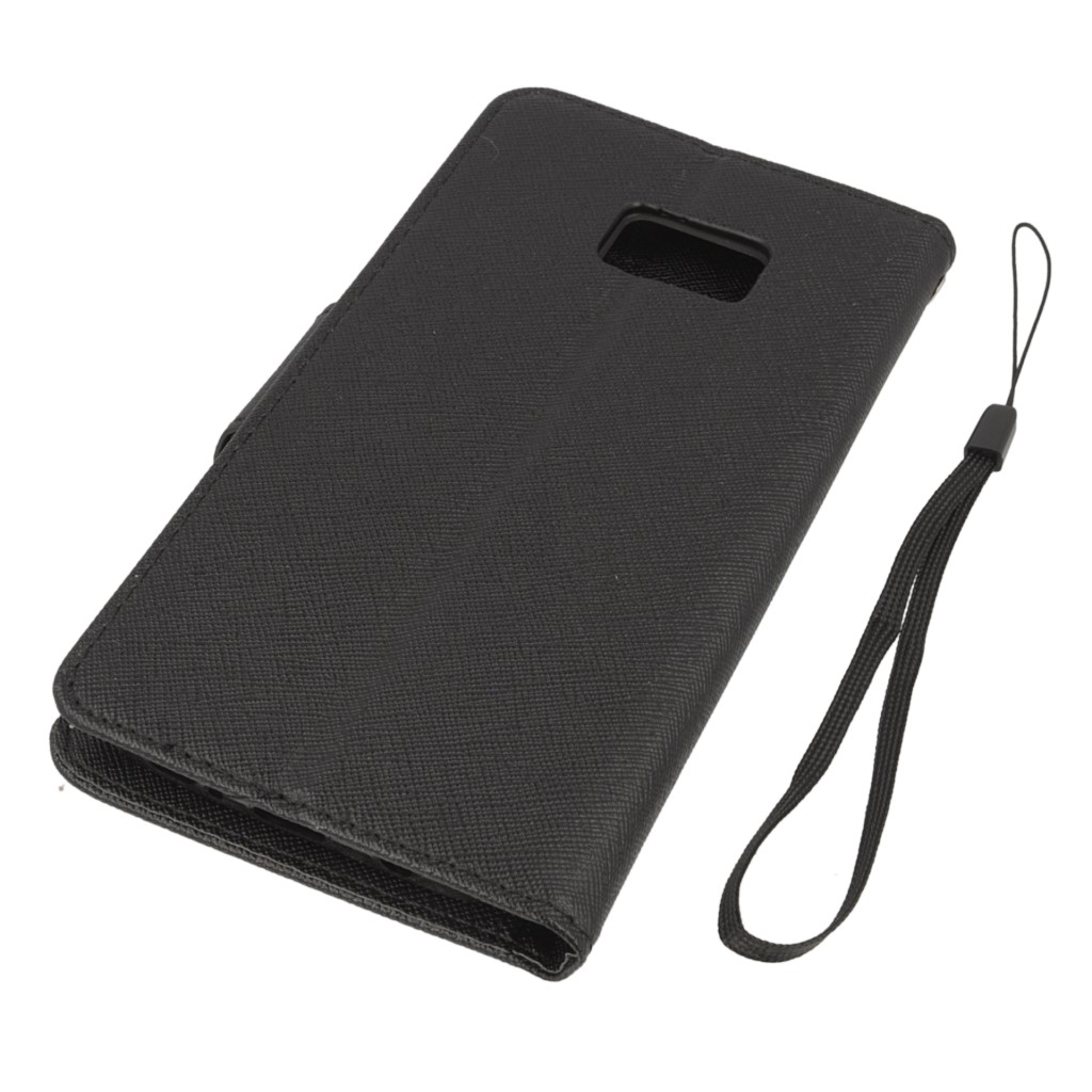 Pokrowiec etui z klapk na magnes Fancy Case czarne SAMSUNG Galaxy S7 Edge / 4