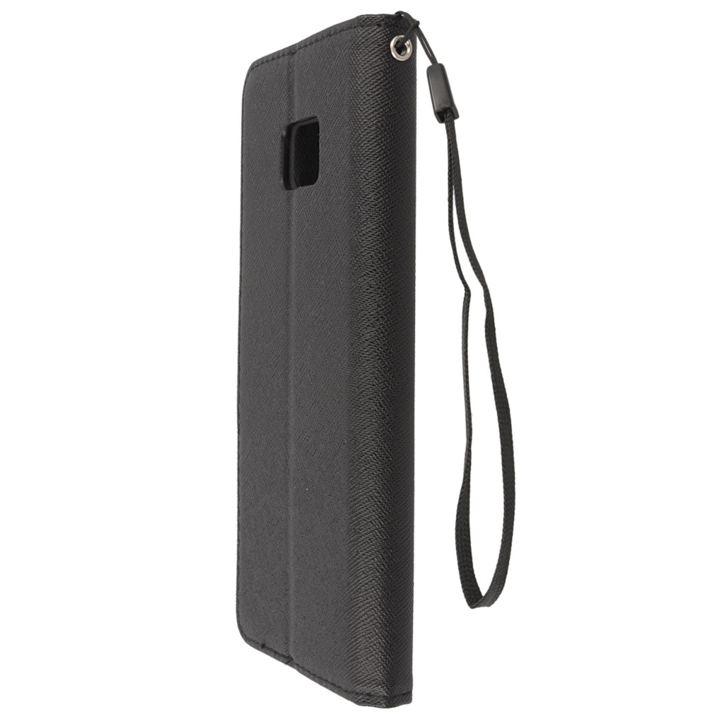 Pokrowiec etui z klapk na magnes Fancy Case czarne SAMSUNG Galaxy S7 Edge / 6