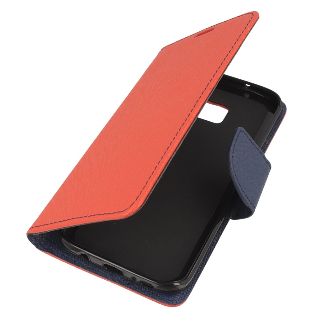 Pokrowiec etui z klapk na magnes Fancy Case czerwono-granatowe SAMSUNG Galaxy S7 Edge