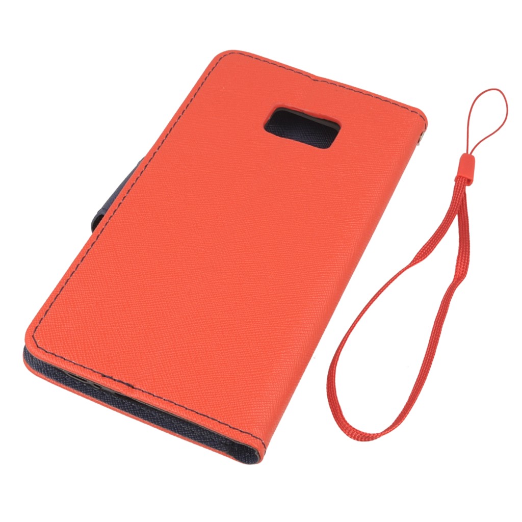 Pokrowiec etui z klapk na magnes Fancy Case czerwono-granatowe SAMSUNG Galaxy S7 Edge / 4