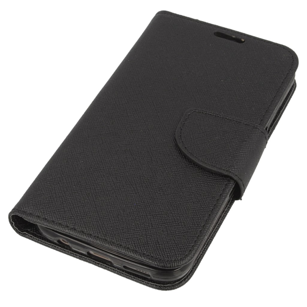 Pokrowiec etui z klapk na magnes Fancy Case czarne SAMSUNG Galaxy S7 / 2