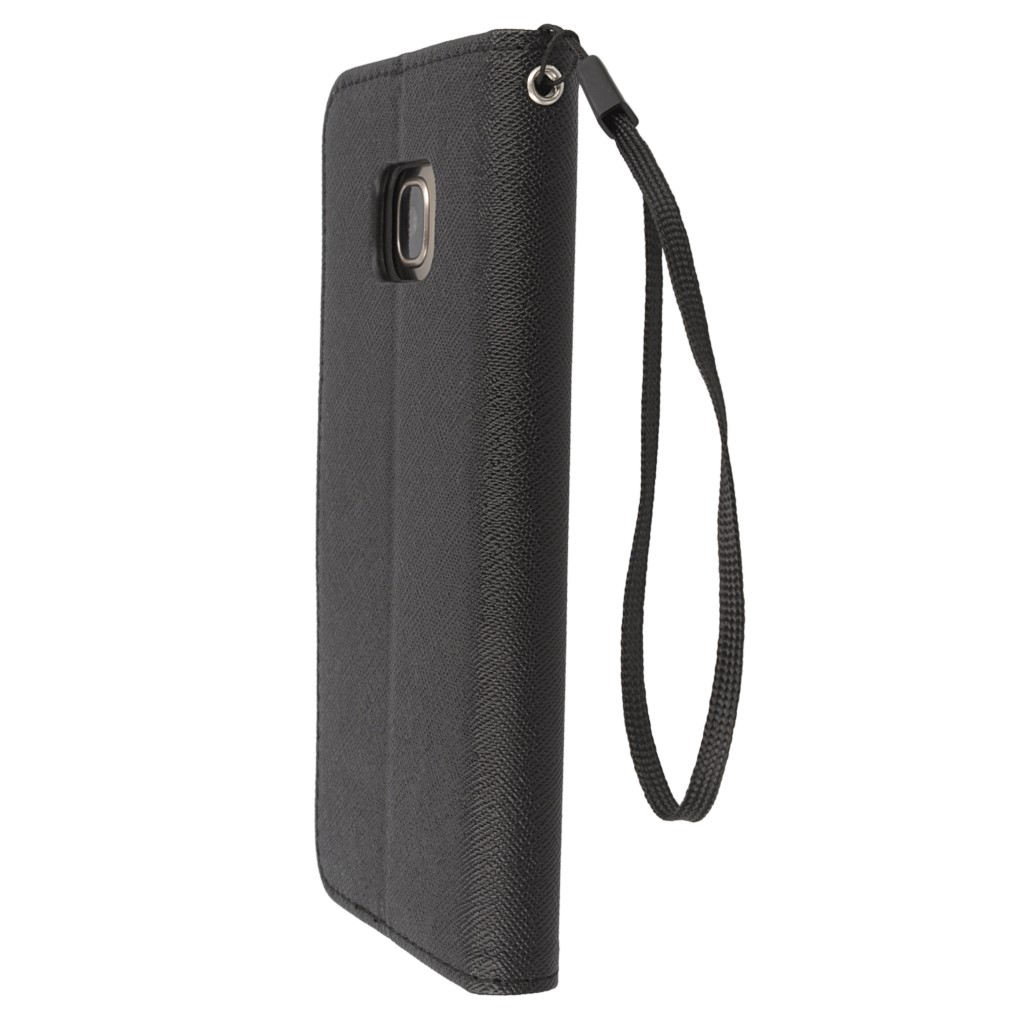 Pokrowiec etui z klapk na magnes Fancy Case czarne SAMSUNG Galaxy S7 / 7