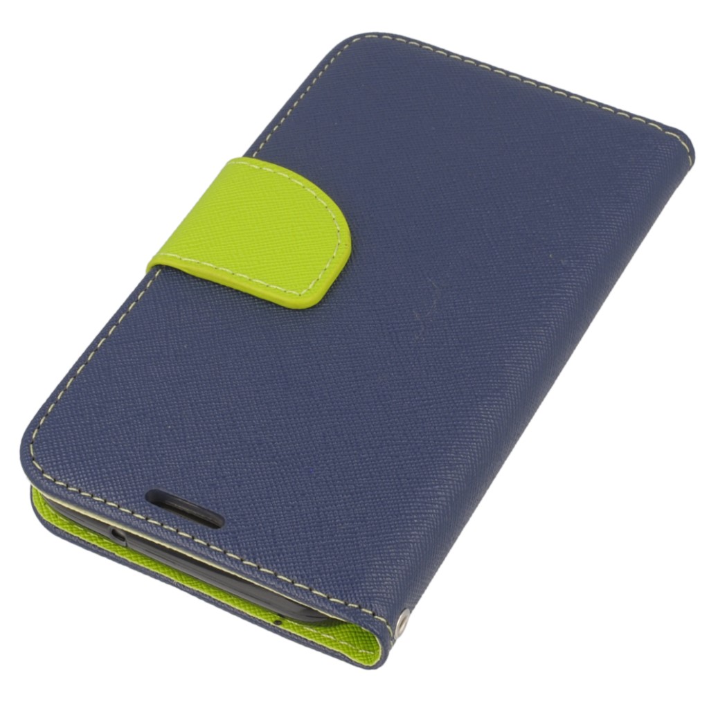 Pokrowiec etui z klapk na magnes Fancy Case granatowo-limonkowe SAMSUNG Galaxy S7 / 3