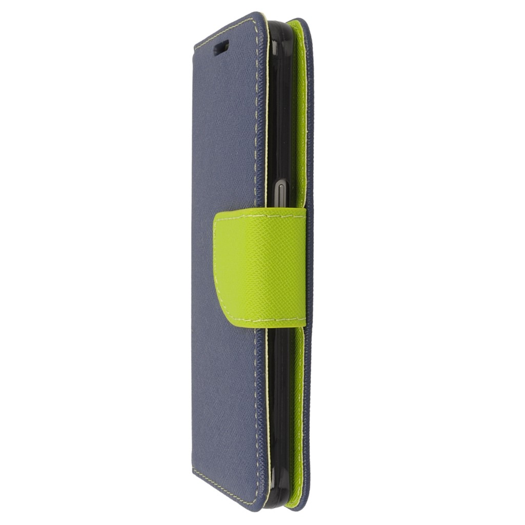 Pokrowiec etui z klapk na magnes Fancy Case granatowo-limonkowe SAMSUNG Galaxy S7 / 6