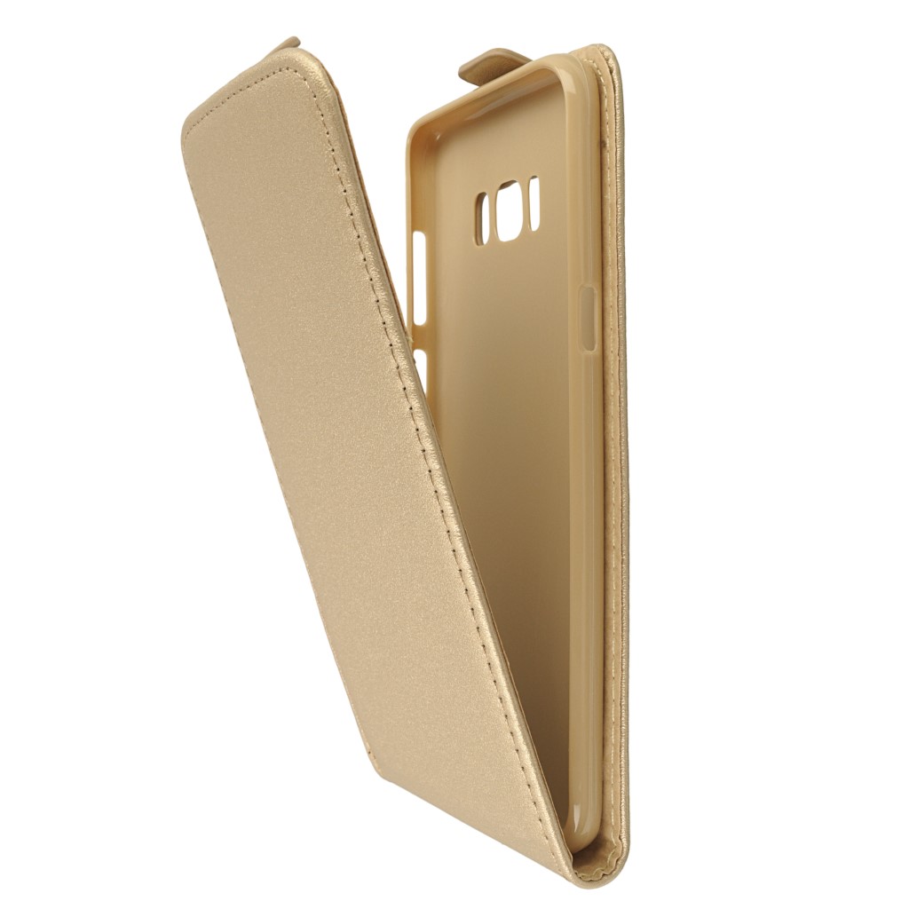 Pokrowiec z klapk na magnes Prestige Slim Flexi zoty SAMSUNG Galaxy S8+ / 6