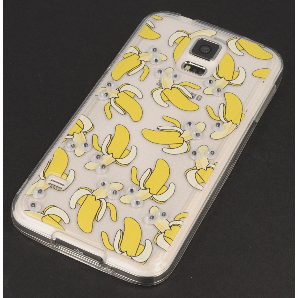 Pokrowiec etui elowe Ruchome Oczka Banany SAMSUNG SM-G900F Galaxy S5
