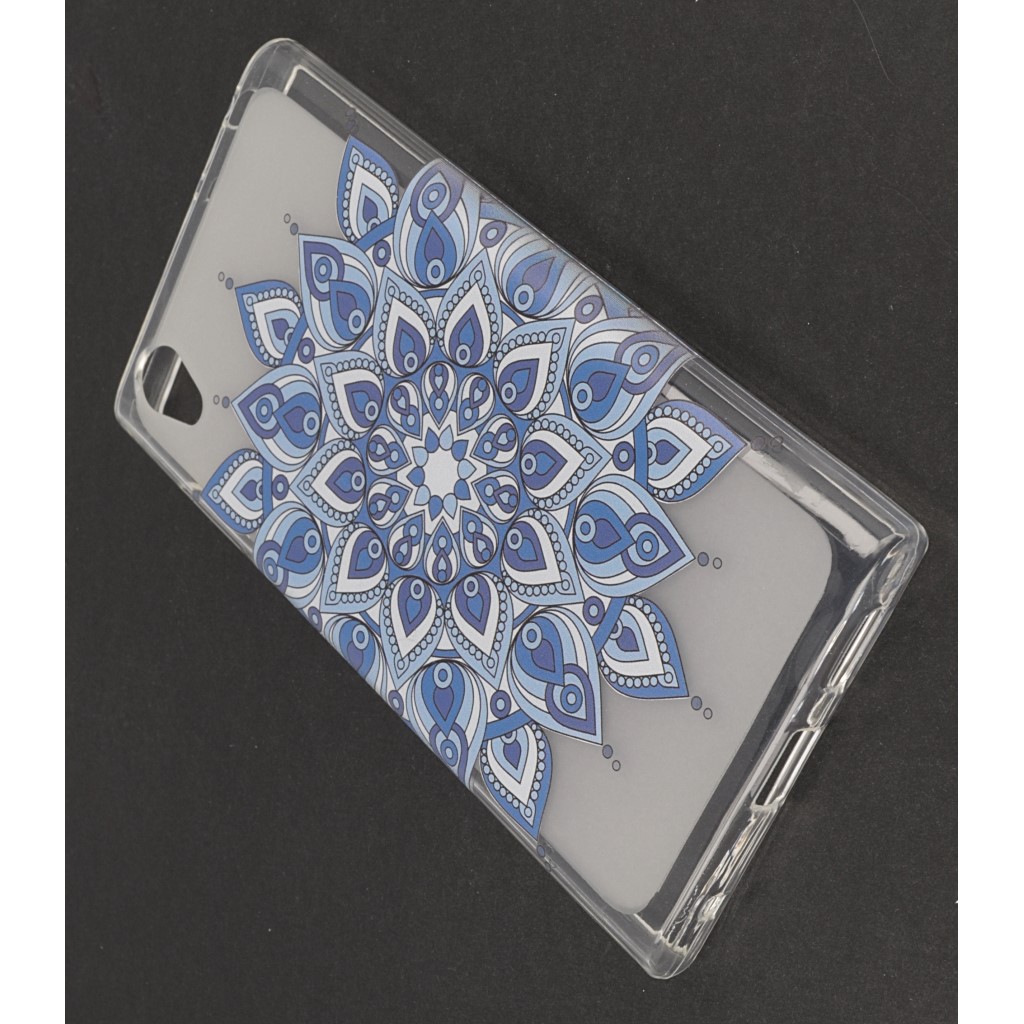 Pokrowiec etui silikonowe wzr Kwiat Mandala niebieski SONY Xperia L1 / 6