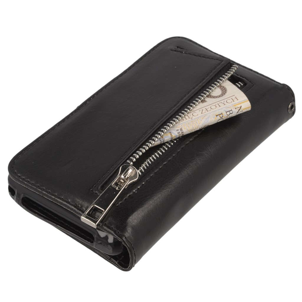 Pokrowiec etui Wallet 2w1 Zipper czarny SONY Xperia Z1 Compact / 4