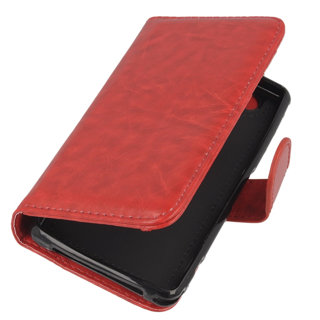 Pokrowiec etui Wallet 2w1 Zipper czerwony SONY Xperia Z1 Compact