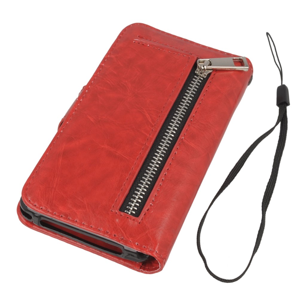 Pokrowiec etui Wallet 2w1 Zipper czerwony SONY Xperia Z1 Compact / 3