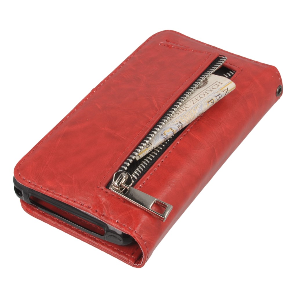 Pokrowiec etui Wallet 2w1 Zipper czerwony SONY Xperia Z1 Compact / 4