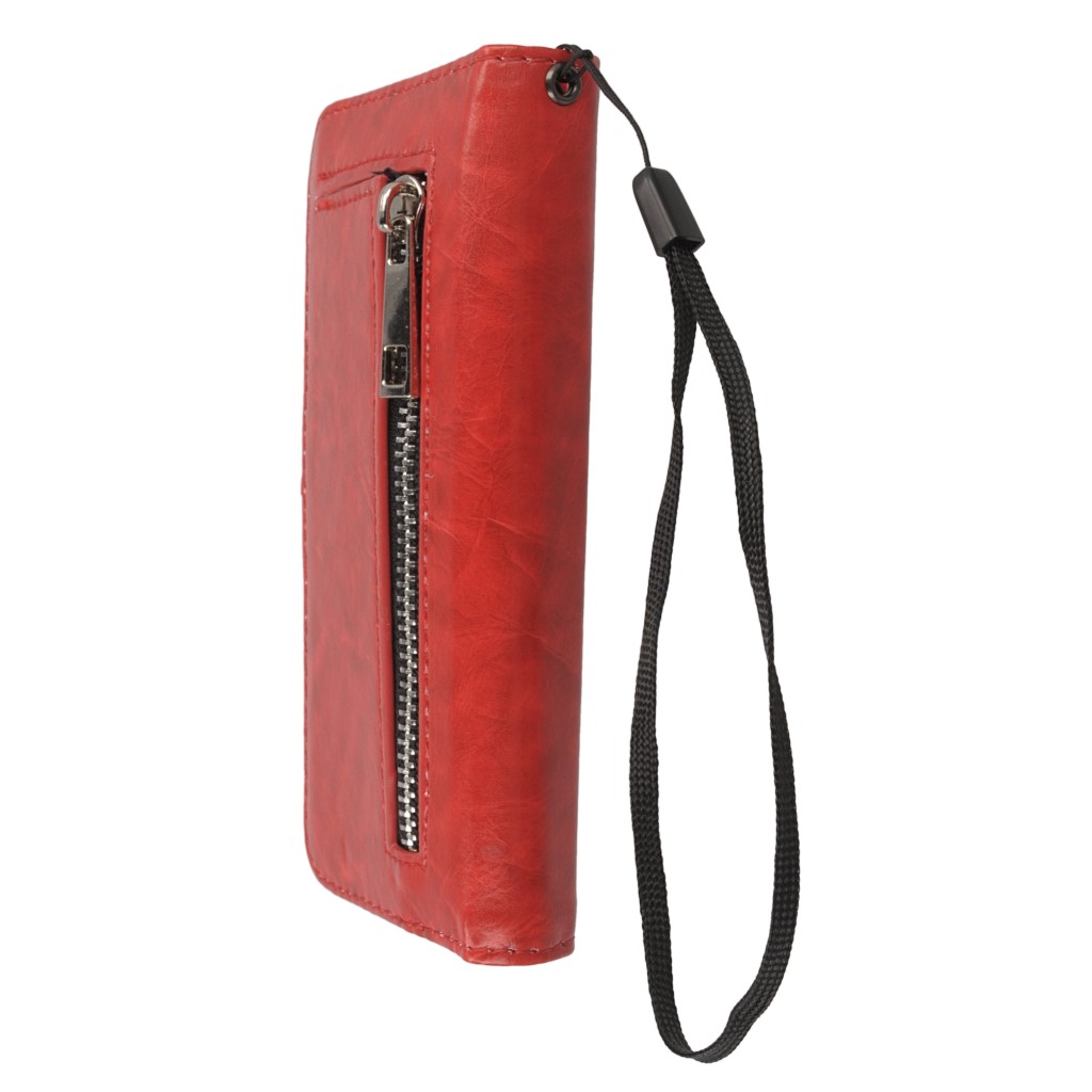 Pokrowiec etui Wallet 2w1 Zipper czerwony SONY Xperia Z1 Compact / 5