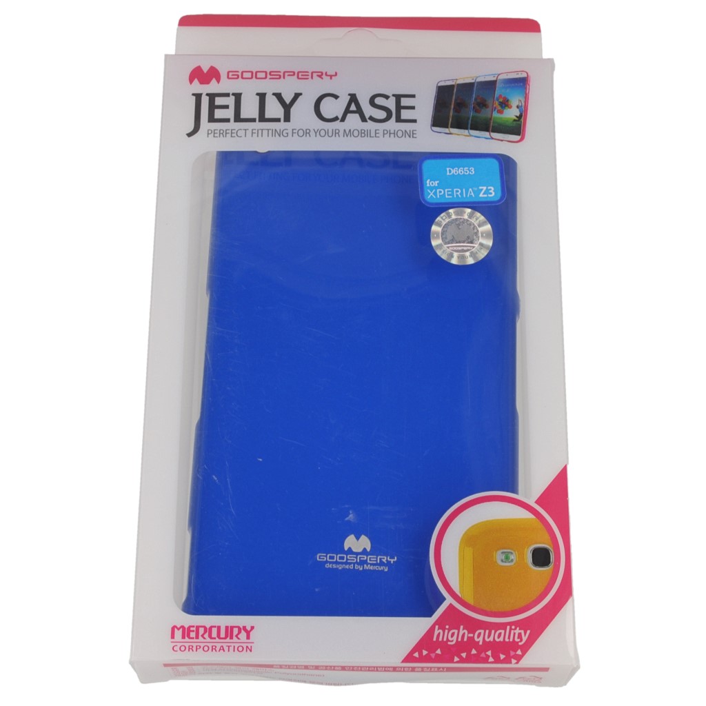 Pokrowiec etui silikonowe Mercury JELLY CASE niebieskie SONY Xperia Z1 Compact / 10