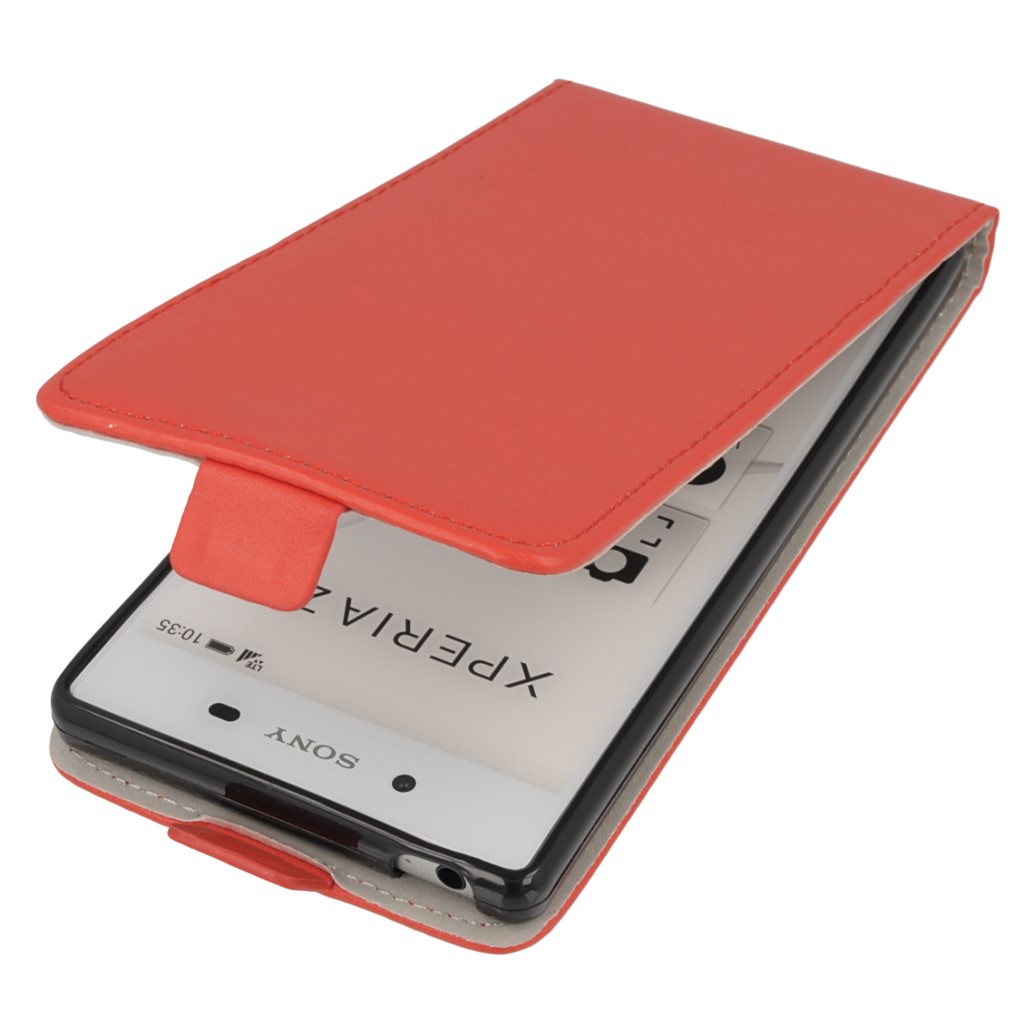 Pokrowiec z klapk na magnes Prestige Slim Flexi czerwony SONY Xperia Z5