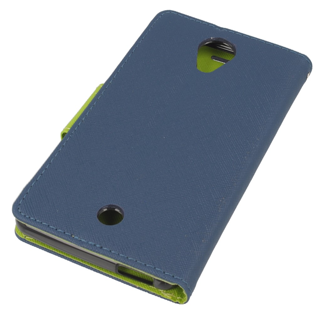 Pokrowiec etui z klapk� na magnes Fancy Case granatowo-limonkowe Wiko U Feel / 3