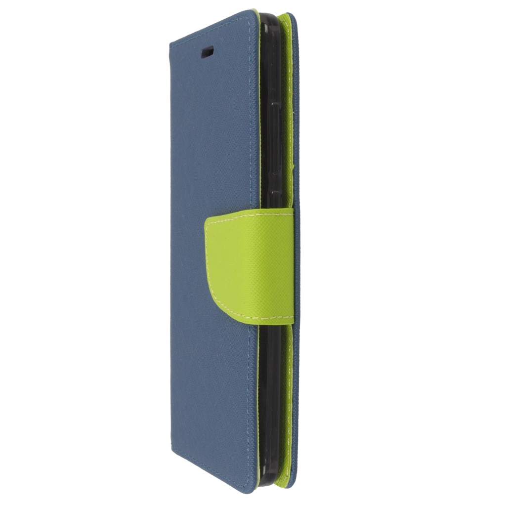 Pokrowiec etui z klapk� na magnes Fancy Case granatowo-limonkowe Wiko U Feel / 6