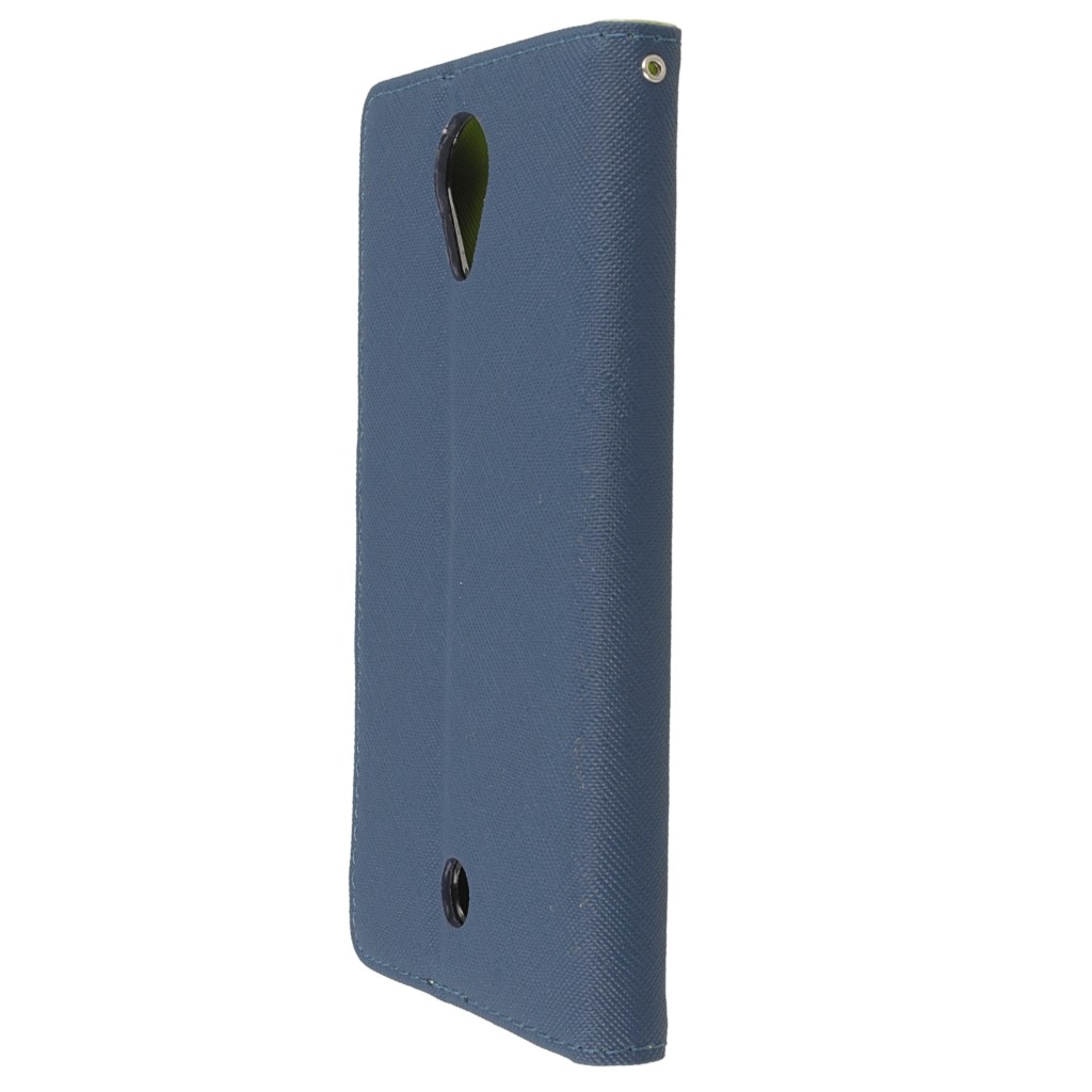 Pokrowiec etui z klapk� na magnes Fancy Case granatowo-limonkowe Wiko U Feel / 7
