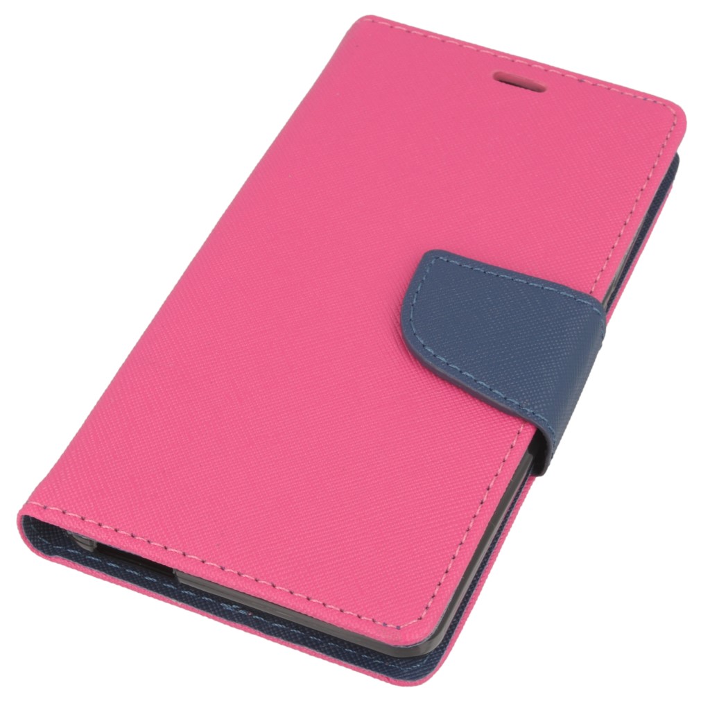 Pokrowiec etui z klapk� na magnes Fancy Case r�owo-granatowe Wiko U Feel / 2