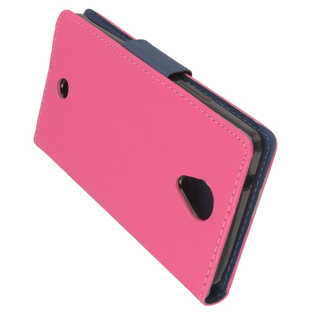 Pokrowiec etui z klapk� na magnes Fancy Case r�owo-granatowe Wiko U Feel / 4