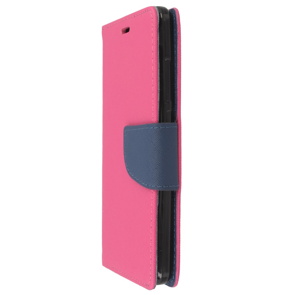 Pokrowiec etui z klapk� na magnes Fancy Case r�owo-granatowe Wiko U Feel / 6