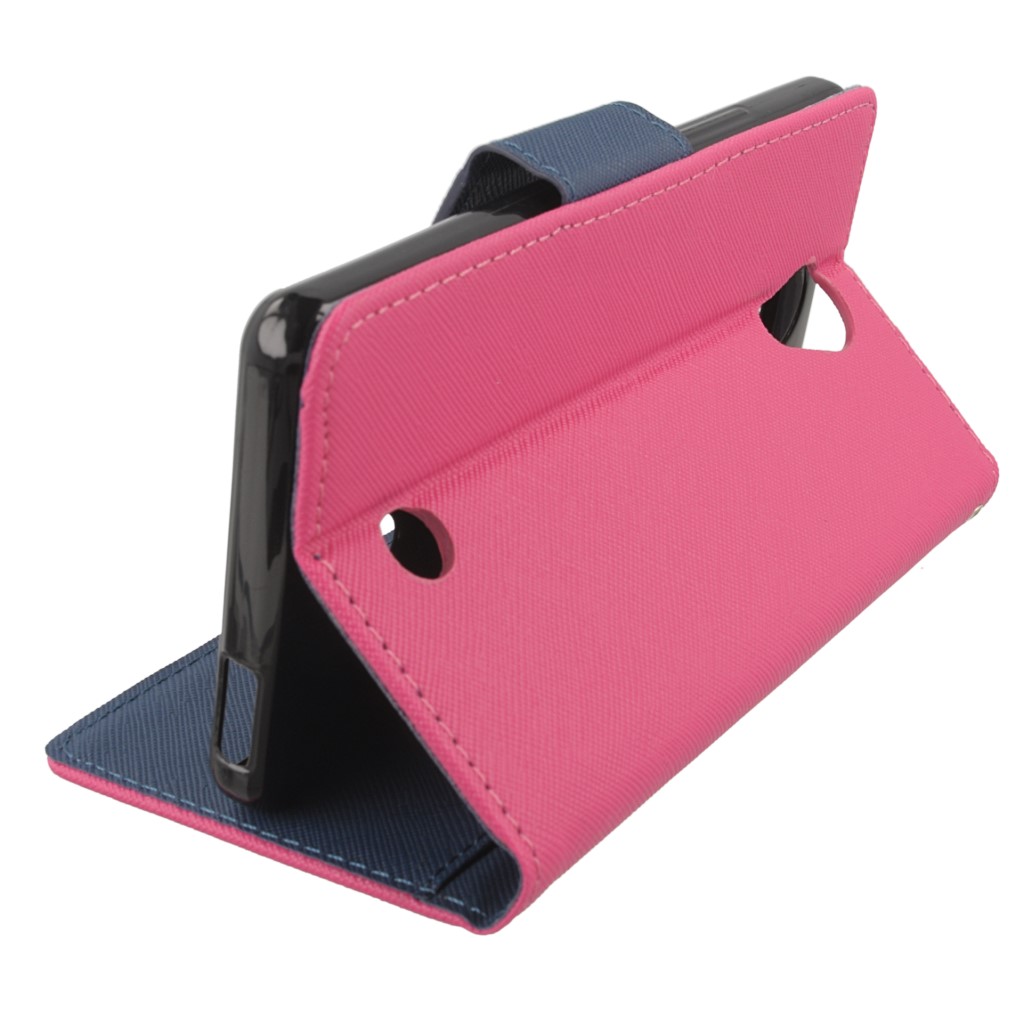 Pokrowiec etui z klapk� na magnes Fancy Case r�owo-granatowe Wiko U Feel / 9