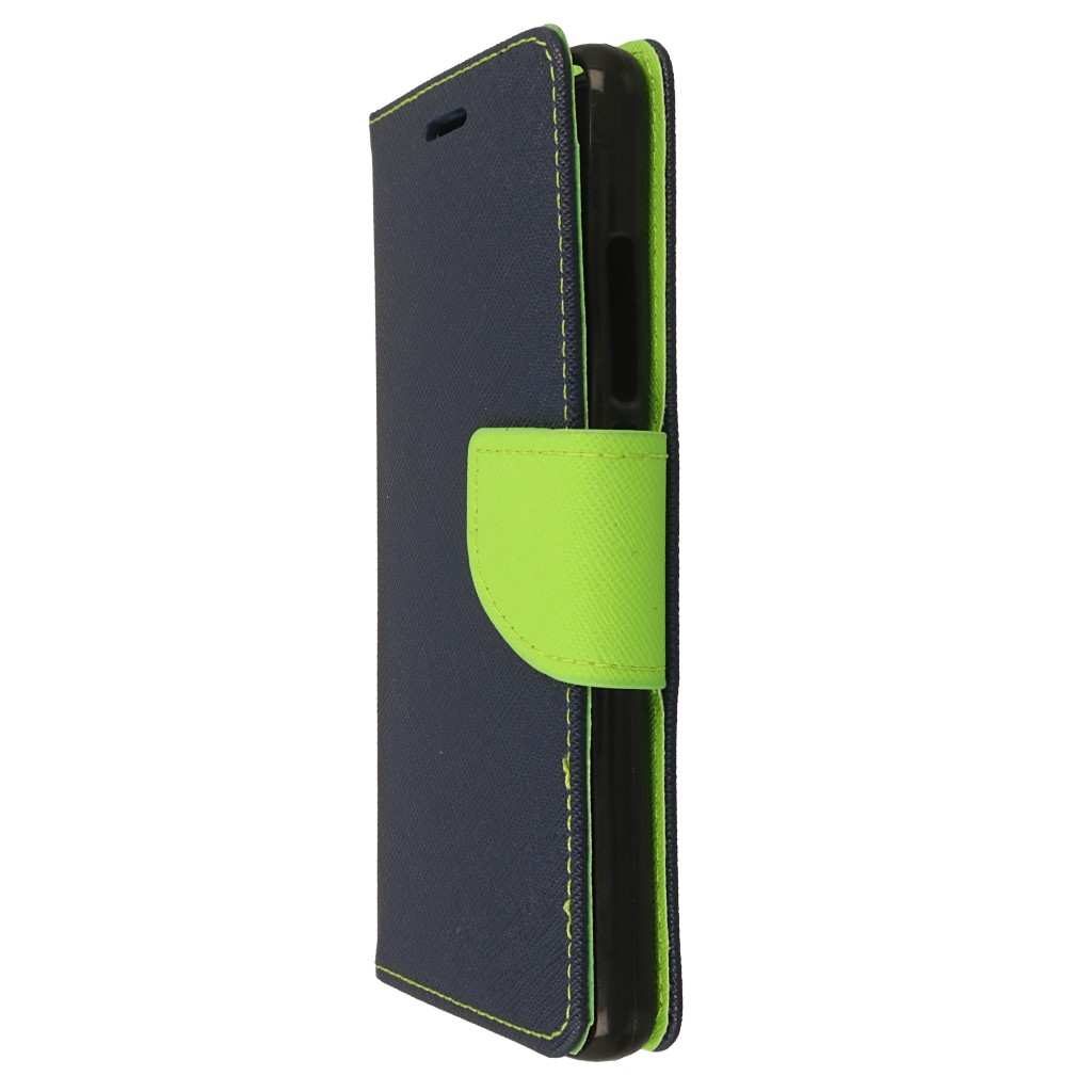 Pokrowiec etui z klapk� na magnes Fancy Case granatowo-limonkowe Wiko Jerry 2 / 4