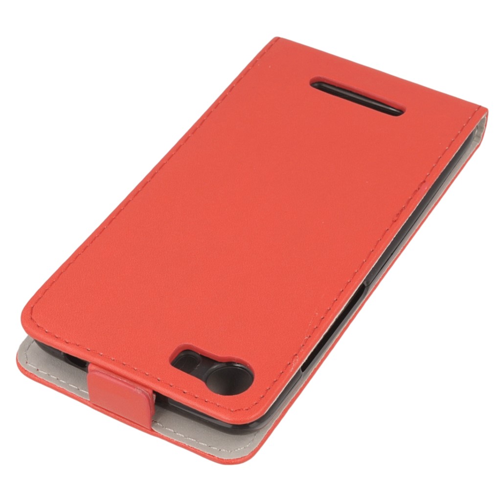 Pokrowiec z klapk� na magnes Prestige Slim Flexi czerwony Wiko Lenny 2 / 4