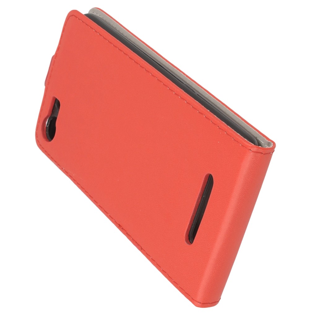 Pokrowiec z klapk� na magnes Prestige Slim Flexi czerwony Wiko Lenny 2 / 5
