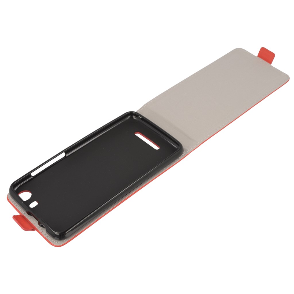 Pokrowiec z klapk� na magnes Prestige Slim Flexi czerwony Wiko Lenny 2 / 8
