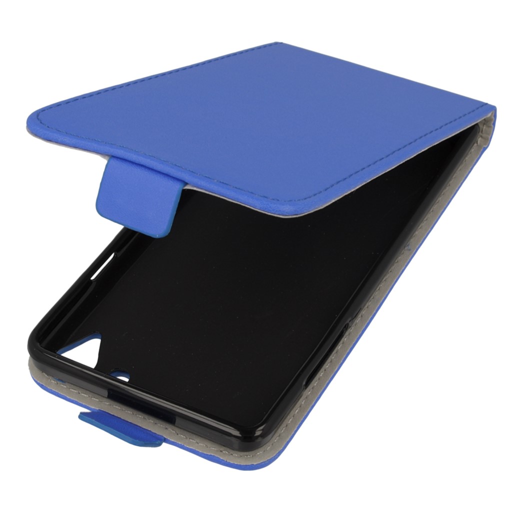 Pokrowiec z klapk na magnes Prestige Slim Flexi niebieski Wiko Selfy 4G