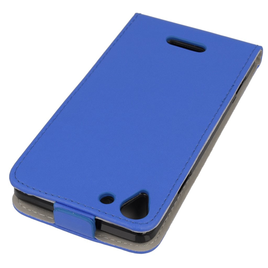 Pokrowiec z klapk na magnes Prestige Slim Flexi niebieski Wiko Selfy 4G / 4