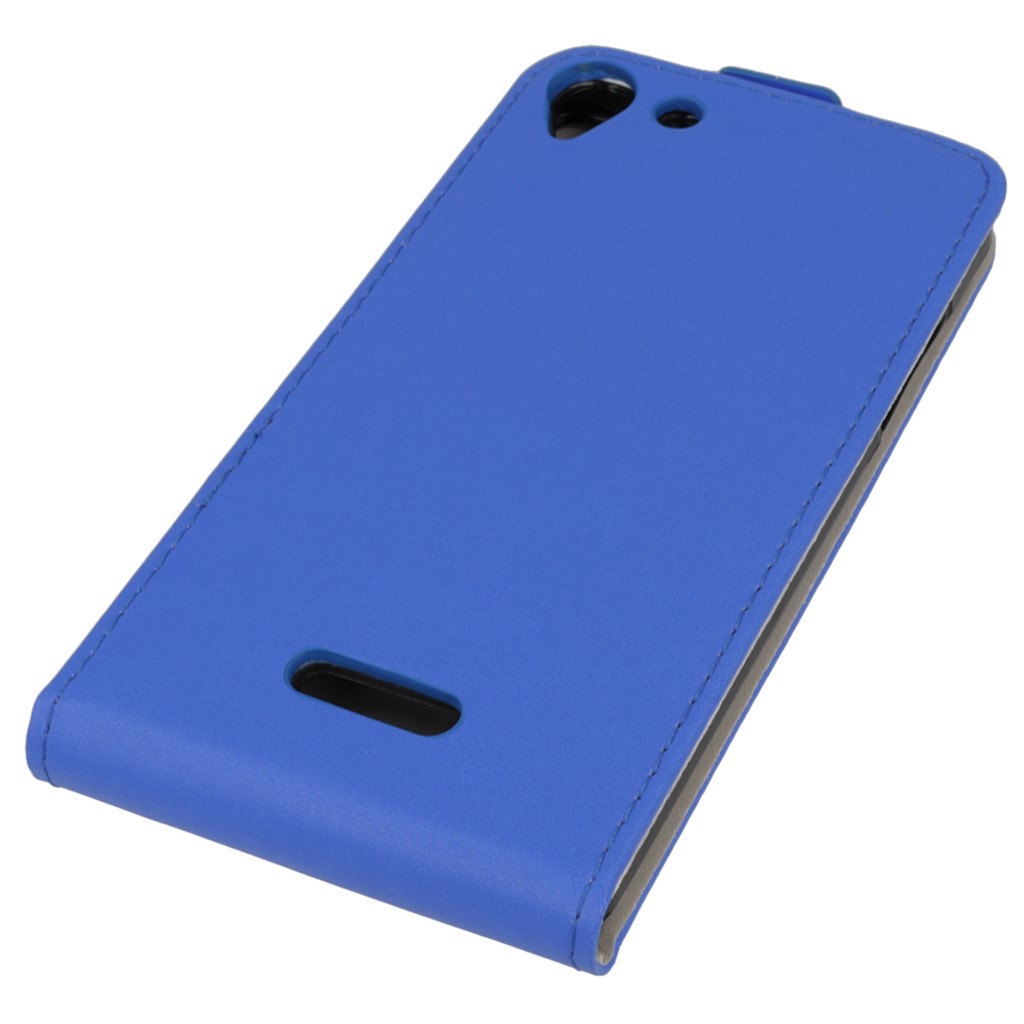 Pokrowiec z klapk na magnes Prestige Slim Flexi niebieski Wiko Selfy 4G / 5