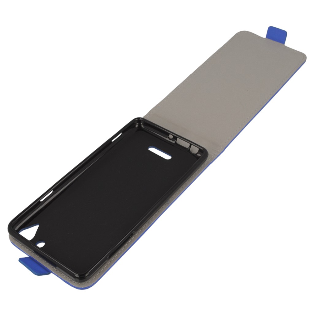 Pokrowiec z klapk na magnes Prestige Slim Flexi niebieski Wiko Selfy 4G / 9