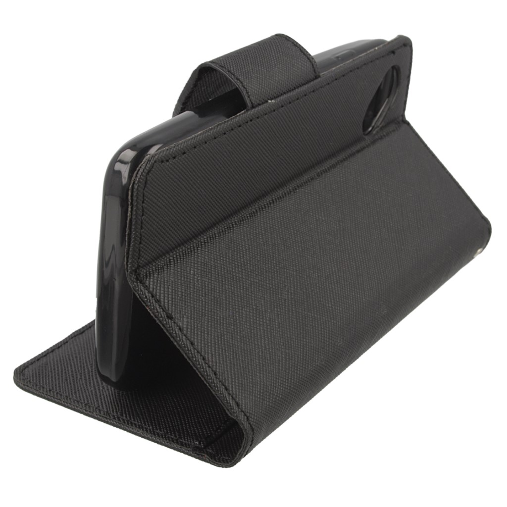 Pokrowiec etui z klapk� na magnes Fancy Case czarne Wiko Sunny / 8