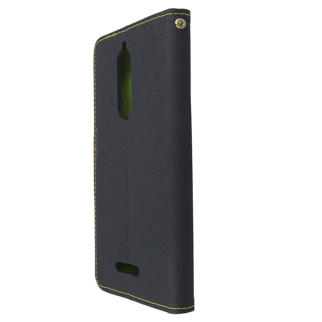 Pokrowiec etui z klapką na magnes Fancy Case granatowo-limonkowe Wiko View / 4 Pokrowiec etui z klapką na magnes Fancy Case granatowo-limonkowe Wiko View / 4