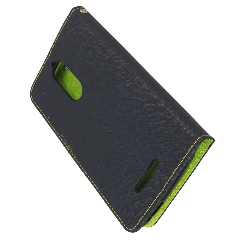 Pokrowiec etui z klapką na magnes Fancy Case granatowo-limonkowe Wiko View / 5 Pokrowiec etui z klapką na magnes Fancy Case granatowo-limonkowe Wiko View / 5