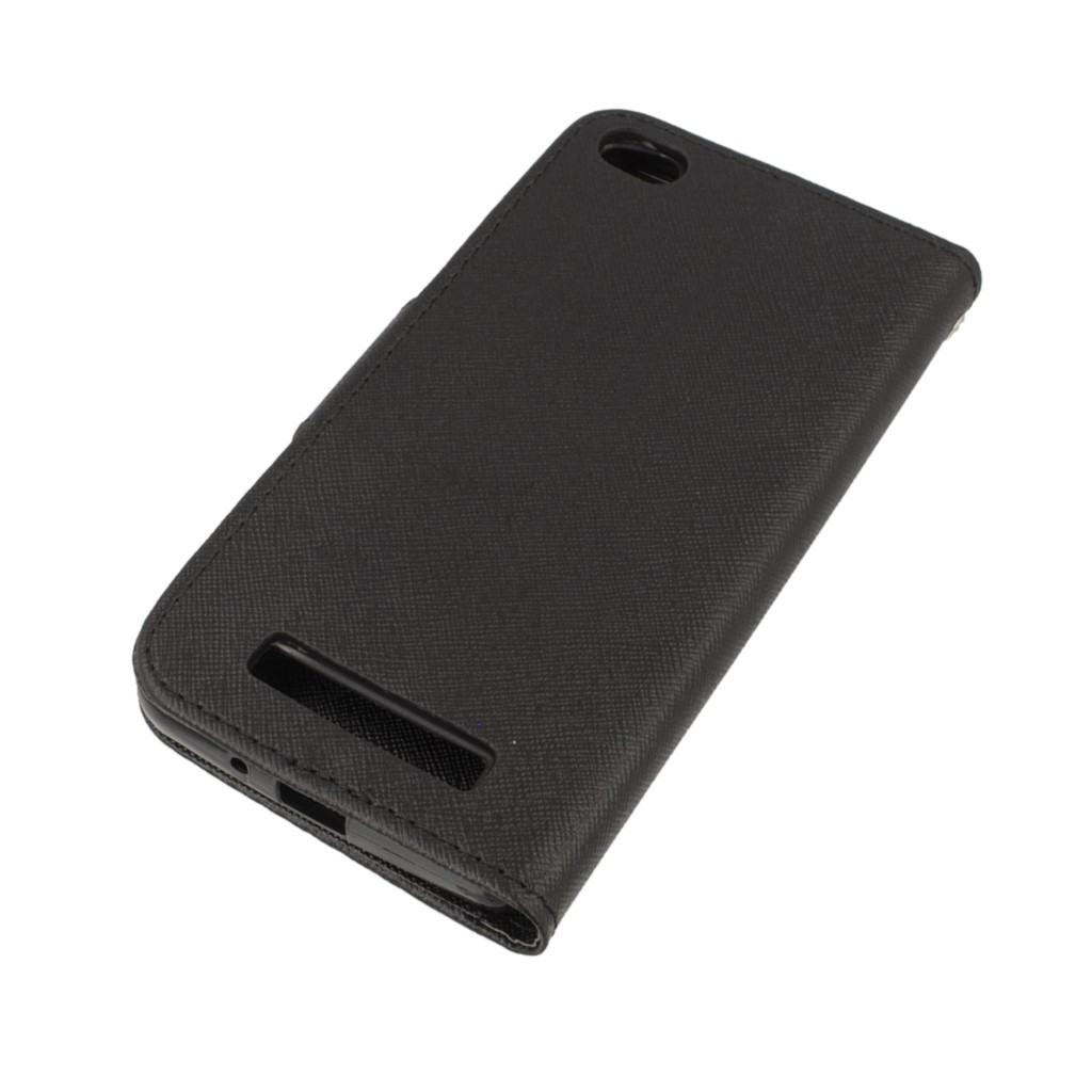 Pokrowiec etui z klapk na magnes Fancy Case czarne Xiaomi Redmi 4A / 3