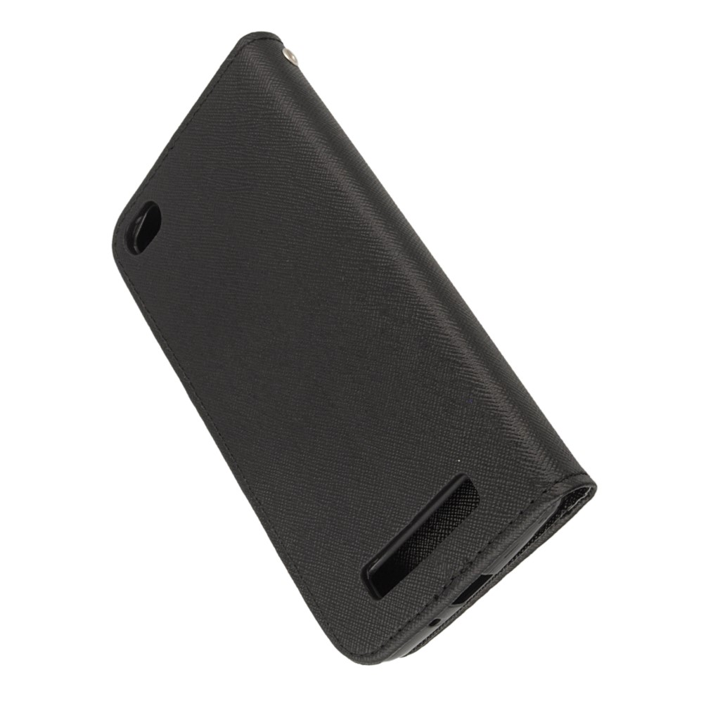 Pokrowiec etui z klapk na magnes Fancy Case czarne Xiaomi Redmi 4A / 5