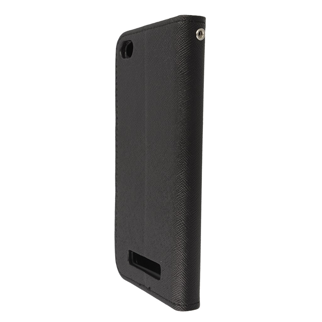 Pokrowiec etui z klapk na magnes Fancy Case czarne Xiaomi Redmi 4A / 6