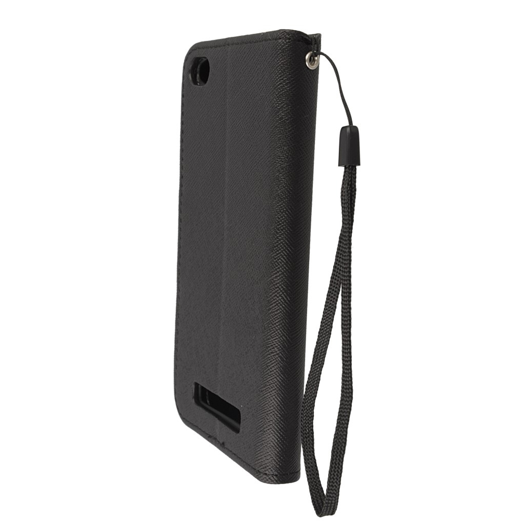 Pokrowiec etui z klapk na magnes Fancy Case czarne Xiaomi Redmi 4A / 8