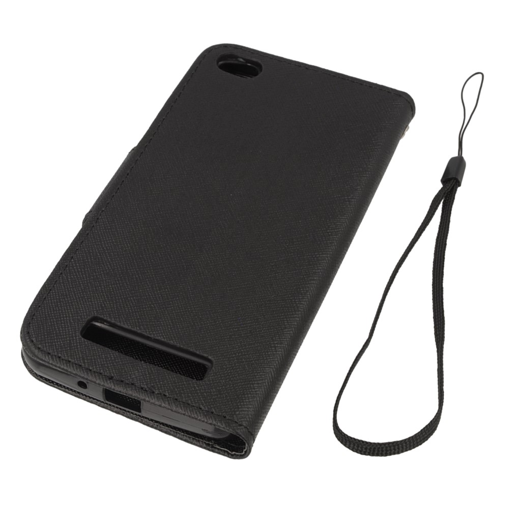 Pokrowiec etui z klapk na magnes Fancy Case czarne Xiaomi Redmi 4A / 9