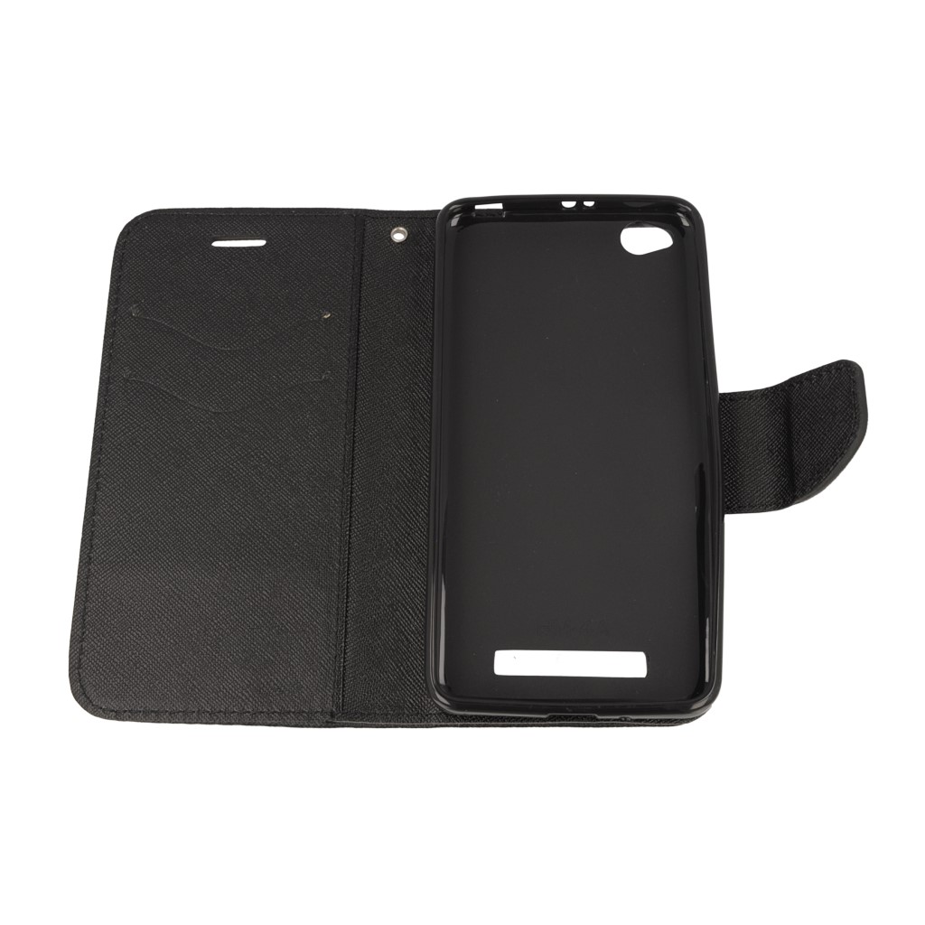 Pokrowiec etui z klapk na magnes Fancy Case czarne Xiaomi Redmi 4A / 10