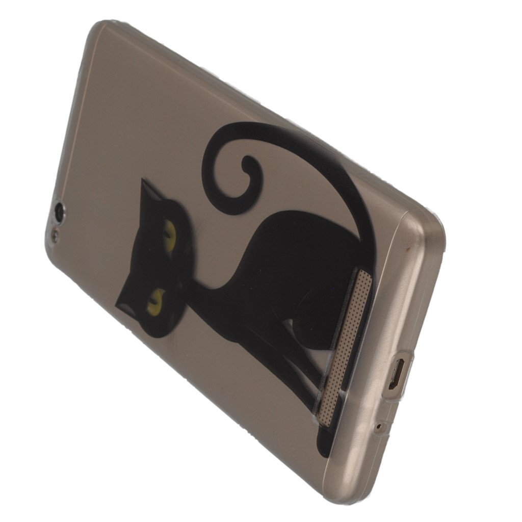 Pokrowiec etui silikonowe wzr Czarny Kot Xiaomi Redmi 4A / 3