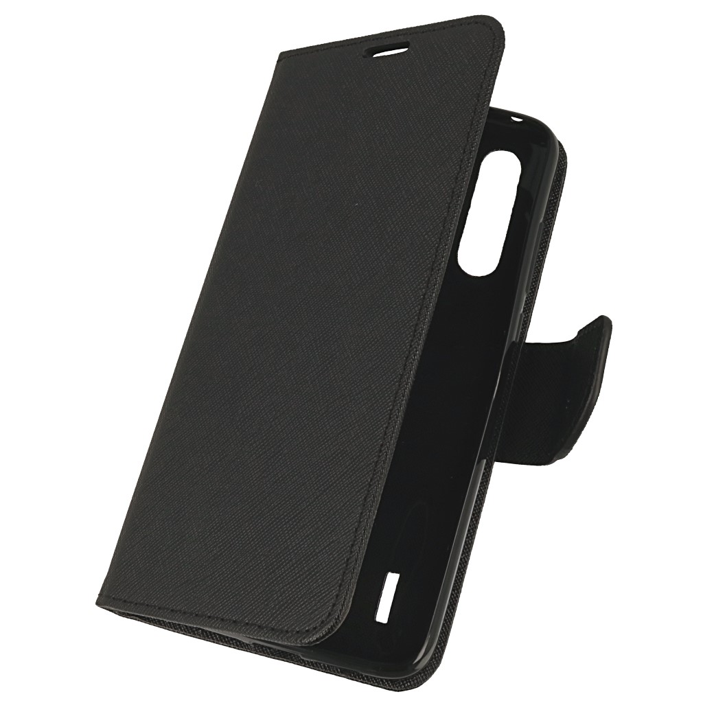 Pokrowiec etui z klapk na magnes Fancy Case czarne Xiaomi Mi 9 Lite