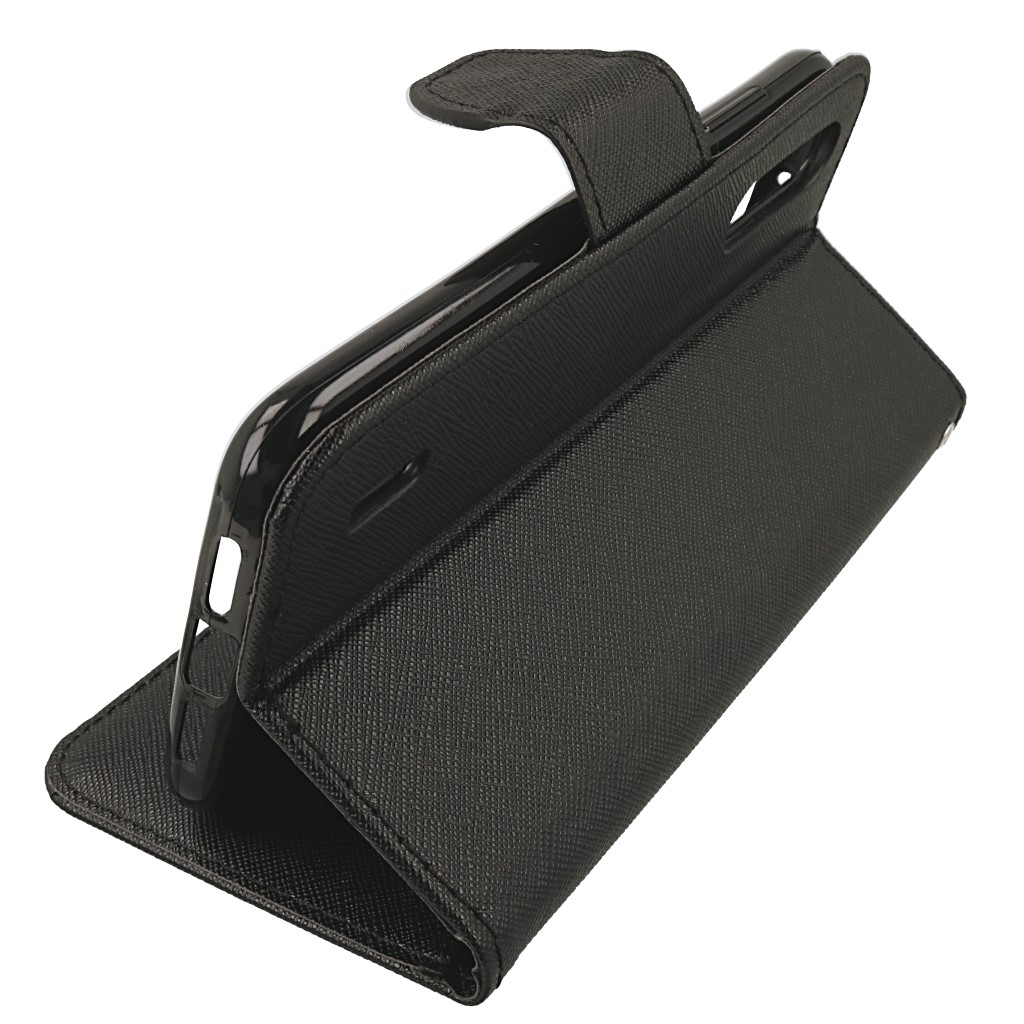 Pokrowiec etui z klapk na magnes Fancy Case czarne Xiaomi Mi 9 Lite / 6
