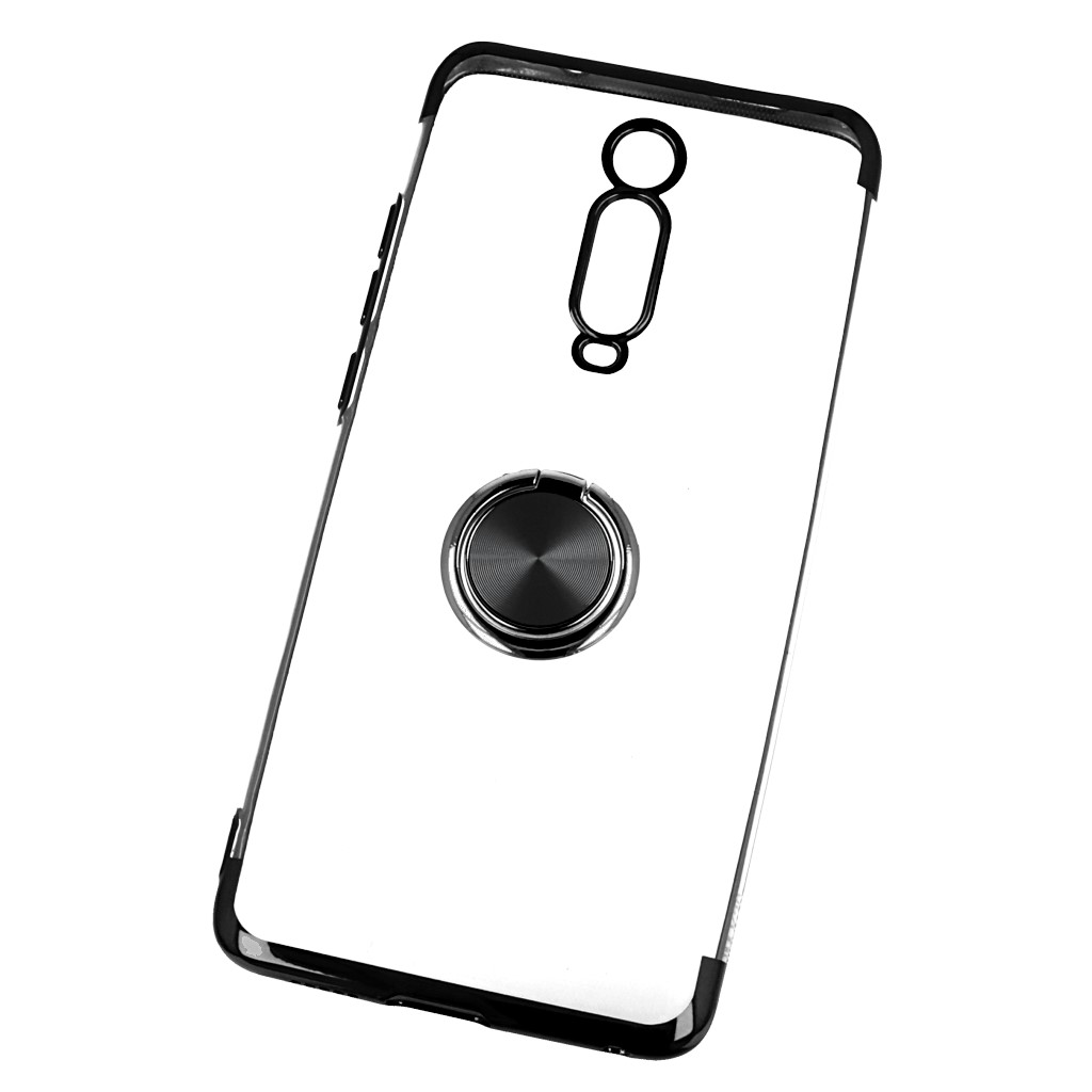 Pokrowiec etui silikonowe Elegance Ring czarne Xiaomi Mi 9T