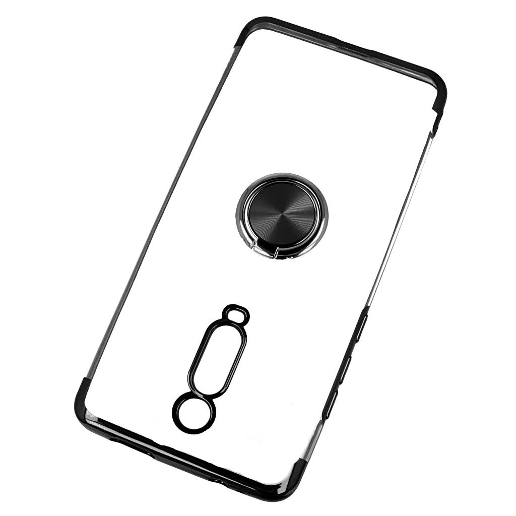 Pokrowiec etui silikonowe Elegance Ring czarne Xiaomi Mi 9T / 2
