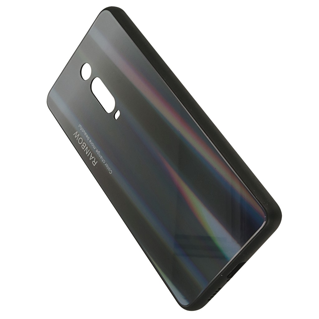 Pokrowiec etui silikonowe Rainbow Case Ombre czarne Xiaomi Mi 9T / 3