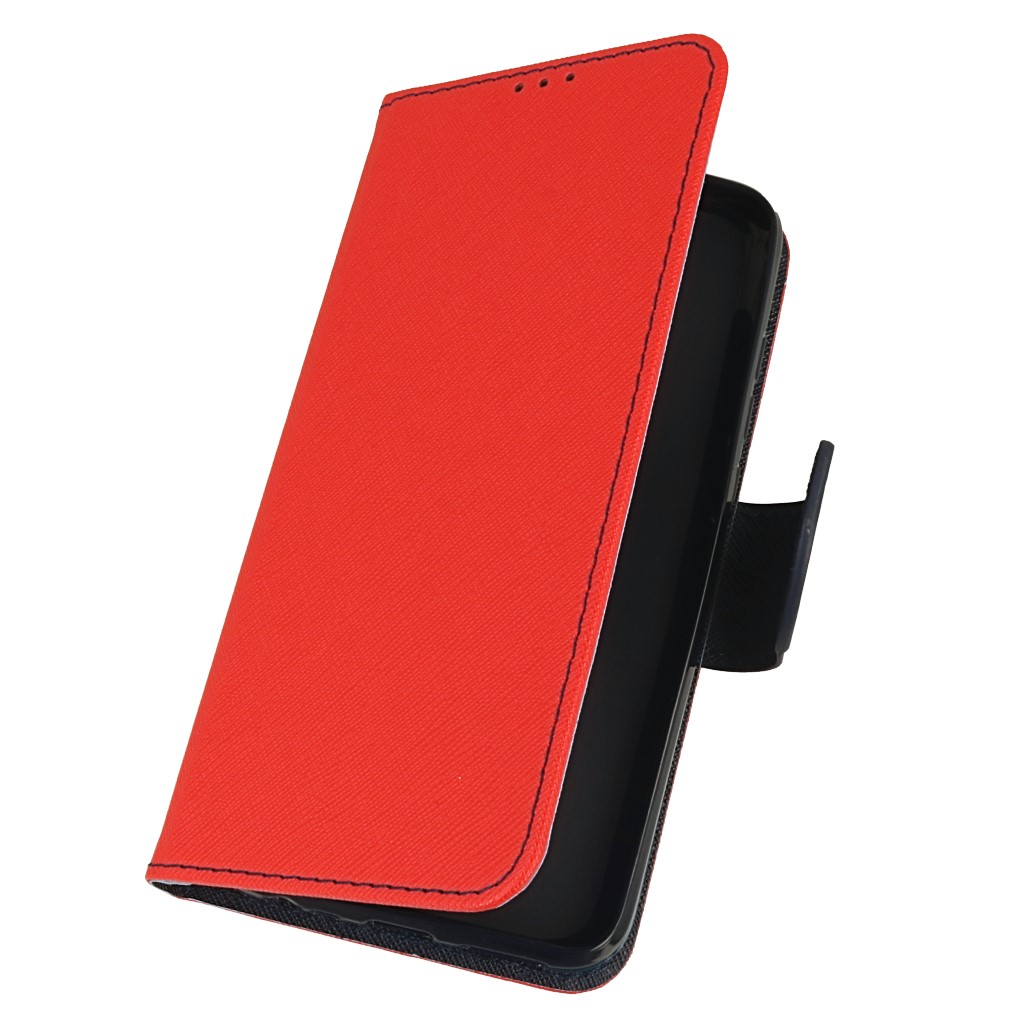 Pokrowiec etui z klapk na magnes Fancy Case czerwono-granatowe Xiaomi Redmi 8