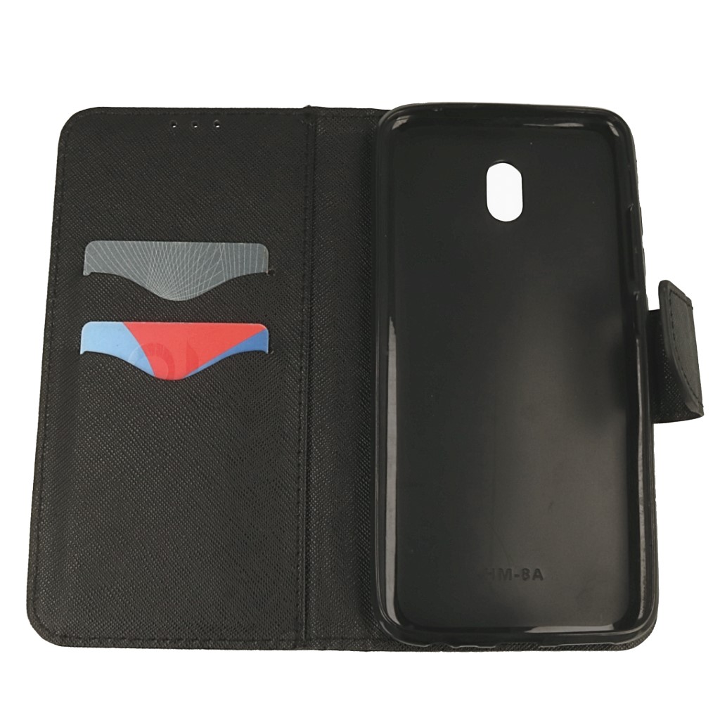 Pokrowiec etui z klapk na magnes Fancy Case czarne Xiaomi Redmi 8A / 6